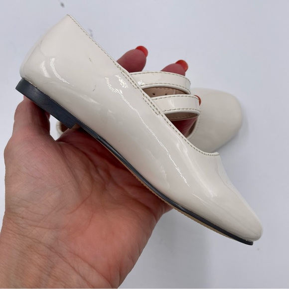 NEW J. Crew Crewcuts Ivory Patent Girls Double Strap Ballet Flats Size K8 - Picture 7 of 12